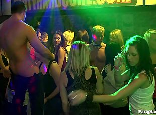 Lucky dudes are coping up nicely with horny girls in the party at the club