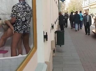 crazy rough anal at public shopping street